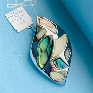 LIA SOPHIA Abalone Silver Tone Pendant BNWT